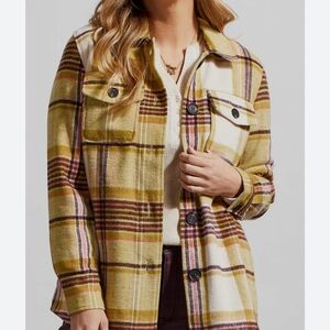 Women's Plaid Utility Jacket - Green and White
